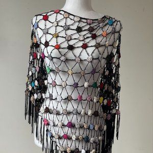 Multi Colour Crochet Poncho